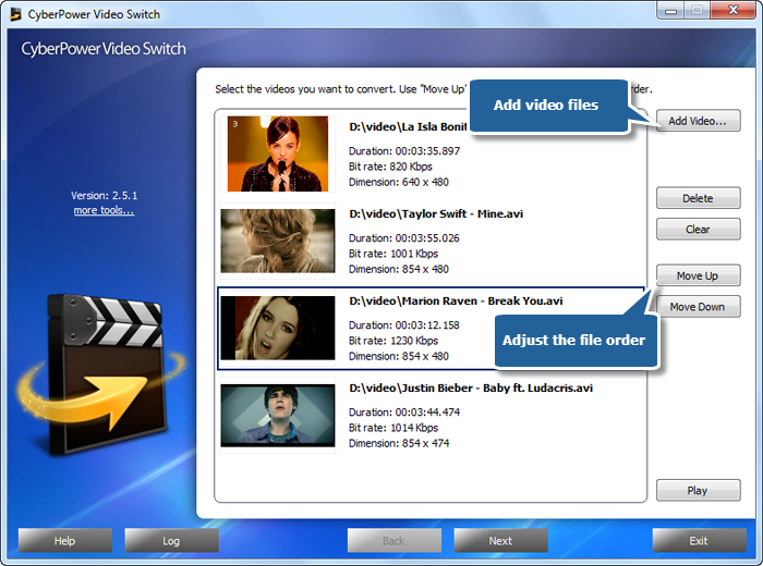 Add Video Files to Conversion List Add Video Files to Conversion List
