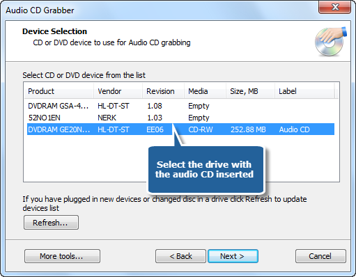 Select Usable Ripping Drive Select Usable Ripping Drive