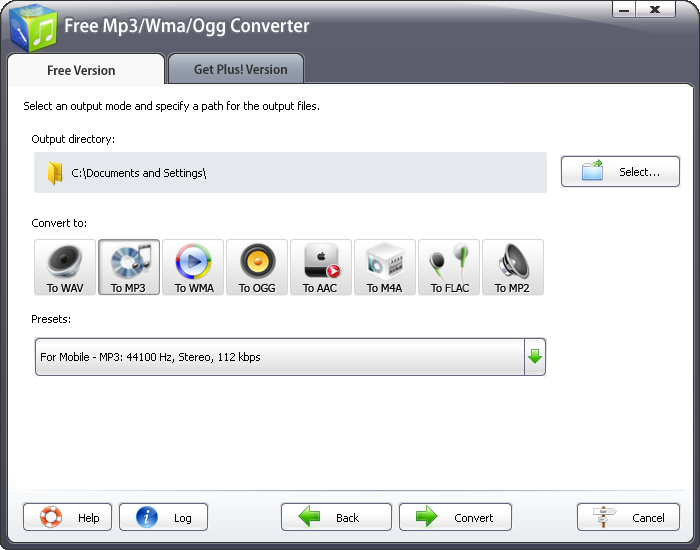 Screenshot for Free Mp3/Wma/Ogg Converter 8.2.3