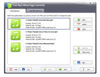 Free Mp3/Wma/Ogg Converter interface
