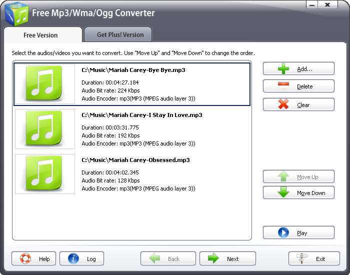 Free Mp3/Wma/Ogg Converter 2011 Screenshot